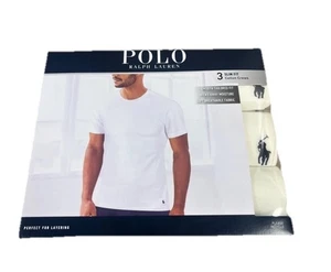 Paquete de 3 equipos de algodón ajustados Polo Ralph Lauren - blanco -grande - nuevo* - Imagen 1 de 6
