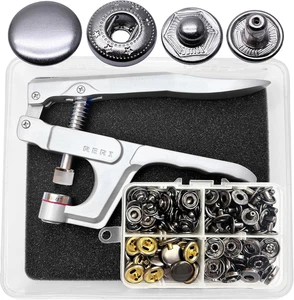 Press Studs with Pliers 40Set 15 Mm Black Press Studs for Leather Craft Jacke... - Picture 1 of 12