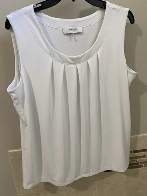 Top Jones Studio XL plisado pecho sin mangas blanco Foto 1 de 4