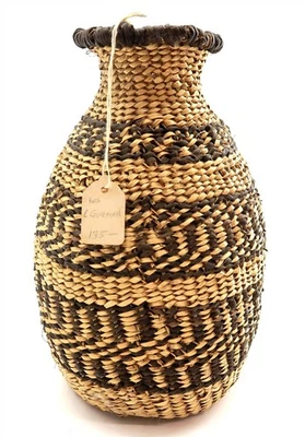 Linda Guzman Apache Urn Basket 10" Tall Native American with Original Tag - Image 1 of 4
