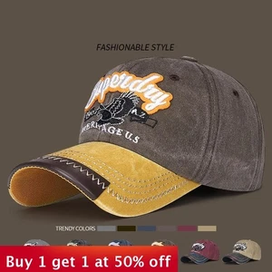 Adjustable Unisex Outdoor Sports Hat Washed Baseball Cap Fashion Travel SunHat - Picture 1 of 16