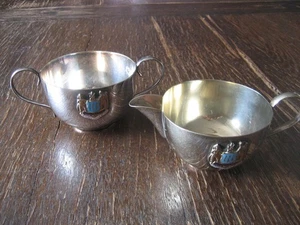 seltenes Freimaurer Sammlerstück Milch & Zucker Set silber pl England masonic - Picture 1 of 3
