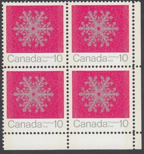 Canada - #556p Christmas Snowflake W2B Tagged Corner Block - MNH - Picture 1 of 1