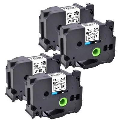 4PK Compatible Brother TZ-S251 TZe-S251 Black on White Strong Adhesive Tape 24mm - Image 1 of 4