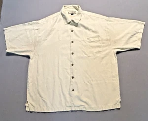 Camicia Tommy Bahama 100% seta gialla manica corta con bottoni uomo taglia XL - Foto 1 di 8