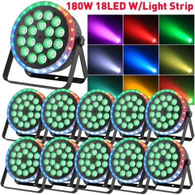 180W 18LED Par Can Light DMX Stage Lighting Strobe RGBW Beam Wash Lights DJ Show - Image 1 of 4