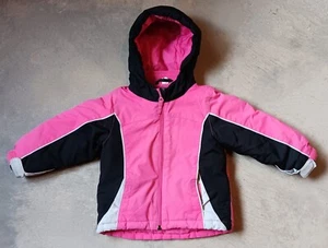 Children's Place Winter Jacket Coat 2T Pink/Black/Gray Hooded Kids Girls 2-Piece - Picture 1 of 6