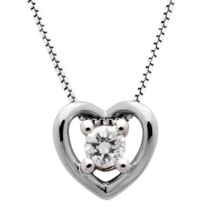 Collana Punto Luce Donna Oro Bianco 18kt Polello G2885CB Cuore Diamante Naturale - Imagen 1 de 3