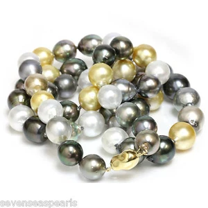 Tahiti & Südsee Oper Perlenkette 15 - 13 mm 14kt - Bild 1 von 8