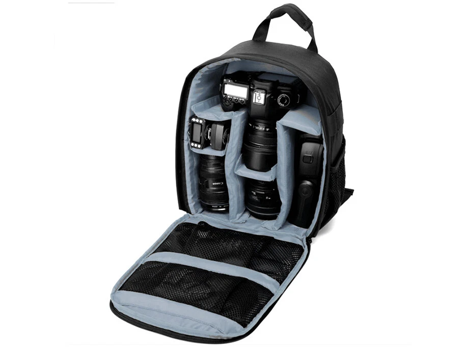 Mochila bolsa impermeable a prueba de golpes para cámara digital Canon EOS Sony Nikon DSLR Foto 1 de 4