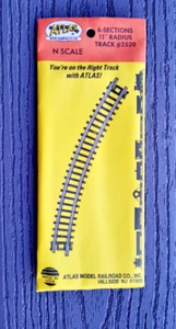 ATLAS 1/160 N SCALE CODE 80 TRACK 6 SECTION OF 11" RADIUS CURVE TRACK # 2520 F/S - Picture 1 of 2