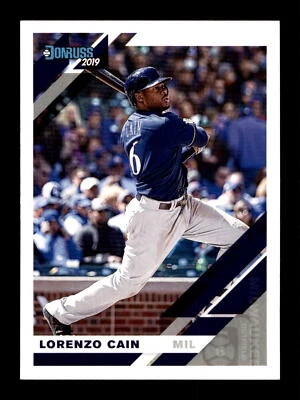 2019 Donruss #184 Lorenzo Cain Milwaukee Brewers - Image 1 of 2