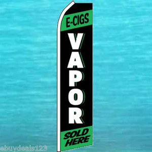 VAPOR E-CIGS SOLD HERE FLUTTER FEATHER FLAG Tall Advertising Sign Swooper Banner - Picture 1 of 5