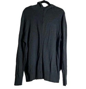 Giordano grey knit cotton full front zip-up hoody jacket size XL - Picture 1 of 5