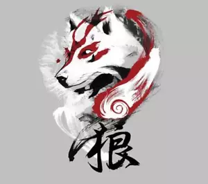Wolf Princess Mononoke Okami Art Painting Satire Teefury Ladies LARGE Shirt NEW - Picture 1 of 1
