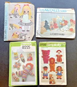 VTG 50/60s Dolls Toys Puppet Craft Patterns Simplicity McCalls - Picture 1 of 3
