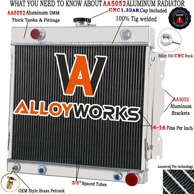 2 ROW RADIATOR FOR 1972-1979 DODGE D100 W150 Ramcharger Plymouth PB200 5.9L - Image 1 of 4