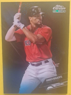 2021 Topps Chrome Black Xander Bogaerts Blue Refractor Parallel #21/75 - Image 1 of 3