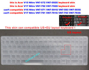 Keyboard Protector Skin Cover for Acer Aspire VN7-572 VN7-572G VN7-592G VN7-792G