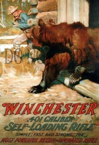 ANTIQUE WINCHESTER 401 SELF LOADING RIFLE ADVERTISING REPRO PHOTOGRAPH PRINT - Picture 1 of 1