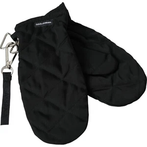 DOLCE & GABBANA Gloves Black Quilted Nylon Wrist Length Mitten 7.5 / M 530usd - Picture 1 of 7