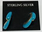 Vintage Native American Handmade Sterling Silver and Turquoise Earrings