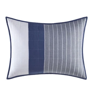 Falsa acolchada azul algodón Nautica Swale estándar - Imagen 1 de 8