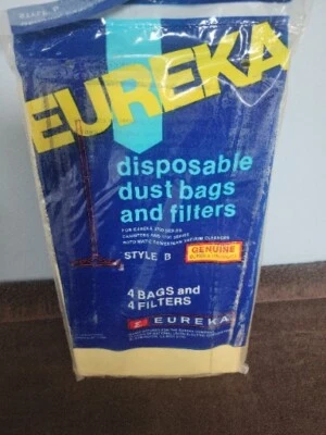 4 GENUINE  Eureka  Style B Vacuum Bags and 4Filters  vintage NOS.,SEE PICTURES  - Image 1 of 4