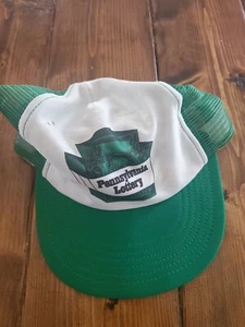 Vintage PA Pennsylvania Lottery Mesh Trucker Mütze Snapback grün/weiß - Bild 1 von 2