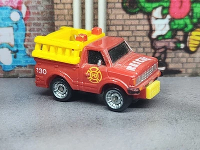 Micro Machines Fire Rescue Datsun Pickup Truck Red Yellow.              88 - Image 1 of 2