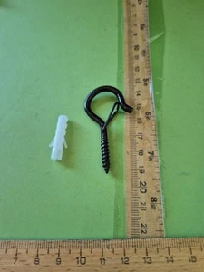 3x 5 Wandhaken mit Dübel, schwarz, Schraubhaken Set, je 5 Stück, Unbenutzt 🛠️ - Bild 1 von 3