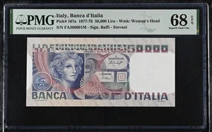 Italy 50000 Lire 1977-1978 P 107 a Superb Gem UNC PMG 68 EPQ - Picture 1 of 4