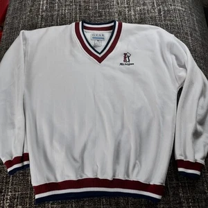 Maglione Vintage Gear For Sports Uomo Bianco TPC Michigan Golf Scollo V Taglia Media - Foto 1 di 9
