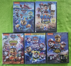Lot 5 NEW children's kids'  Paw Patrol DVDs:  "The Movie," Big Truck, Aqua, Sea - Picture 1 of 2