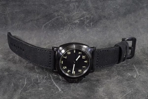 PULSERA RELOJ 26 24 22 MM LONA NEGRA 100% ALGODÓN HANDMADE ATELIER MANSAREA - Imagen 1 de 14