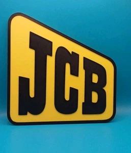 JCB Old Logo 3D Printed Wall Sign Farm Country Plaque Tractor Truck Car - Picture 1 of 4