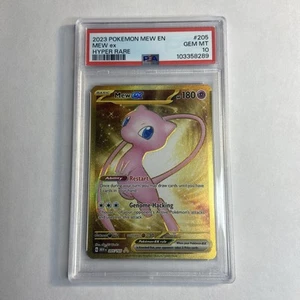 PSA 10 Mew EX 205/165 2023 Pokemon MEW EN 151 Gold Full Art Hyper Rare TCG Card - Picture 1 of 2