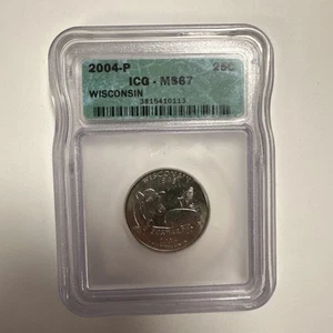2004-P 25C Wisconsin Quarter ICG -MS67 - Picture 1 of 8