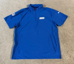 Nike New York Giants Team Issued 1/4 Zip Short Sleeve Pullover Jacket - Size XL - Picture 1 of 5