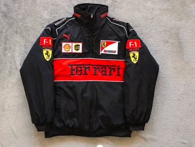 Vintage Ferrari Racing Jacket F1 Team Scuderia Embroidered Logo Mens  Red&black - Image 1 of 4