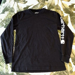 MENS Carhartt Work T SHIRT Long Sleeve Loose Fit Size S Black - Picture 1 of 4
