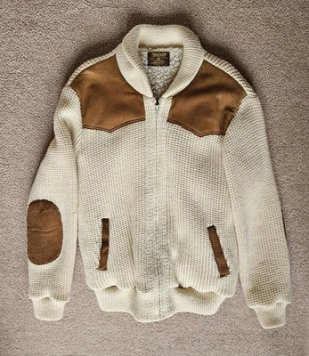 Cárdigan forrado Sherpa tejido a mano Tundra vintage - mediano Foto 1 de 4