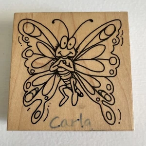 Visual Image Printery - Butterfly Rubber Stamp - Big Eyes Grateful Insect - Picture 1 of 3