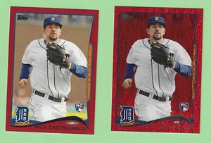 2 card lot of 2014 Topps #195 Nick Castellanos Rookie - Red Foil & Walmart Red