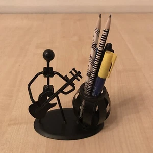 GITARRENFIGUR / FIGUR EISEN STIFTHALTER ANZUG GITARRIST MUSIKER BASS ROCK SCHWARZ - Bild 1 von 10