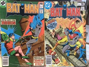 2 COMIC LOT BATMAN #316 #318 ORIGIN CRAZY-QUILT 1ST APPEARANCE FIREBUG - Picture 1 of 15