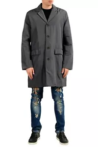 Kenneth Cole New York Men's Gray Button Up Trench Coat Size L - Picture 1 of 5