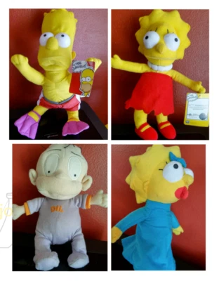 The Simpsons VTG Plush Huge Dolls Family Large Marge Bart Maggie Lisa Homer Tags - Image 1 of 4