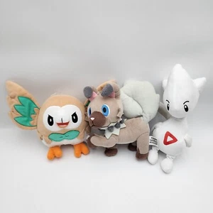 Lot of 3 -Pokemon TOMY Rockruff, Rowlet Owl, Togetic Plush 2017 9" Nintendo READ - Picture 1 of 12