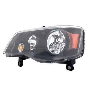 For 2011-2020 Grand Caravan Halogen Driver Headlight (BLACK Trim) w/ BULB LH - Picture 1 of 8